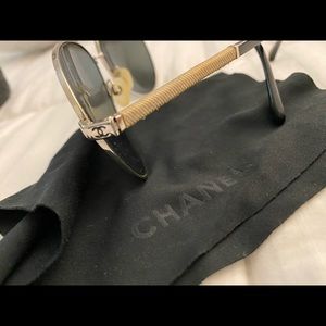 Authentic Chanel sunglasses with case/dust cloth